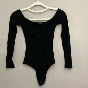 Fashion Nova Black Ribbed Top